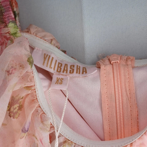 Yilibasha sheer dress with lining with ruched sides NWT - Picture 6 of 11